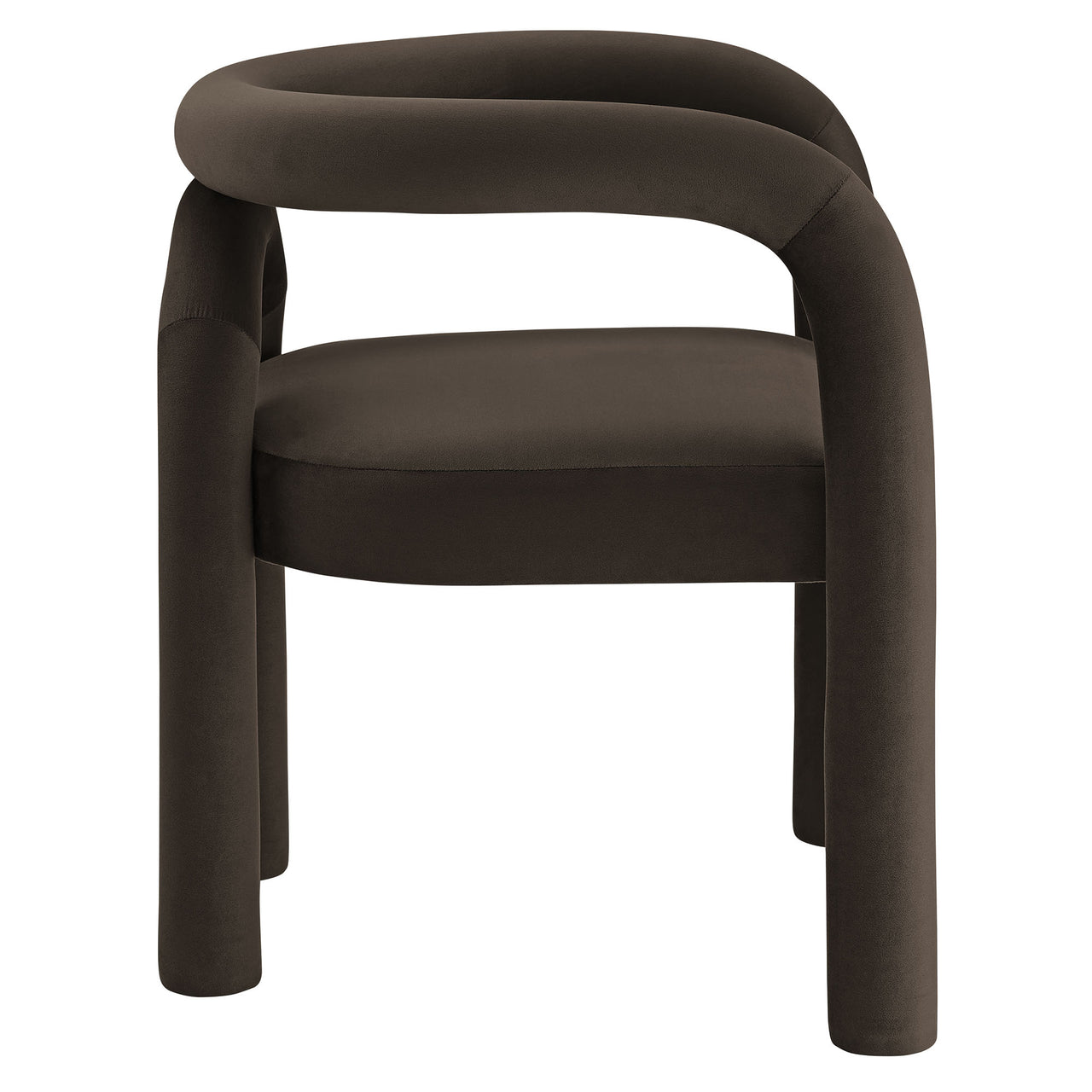 Turnpike Upholstered Velvet Dining Chair, Cocoa