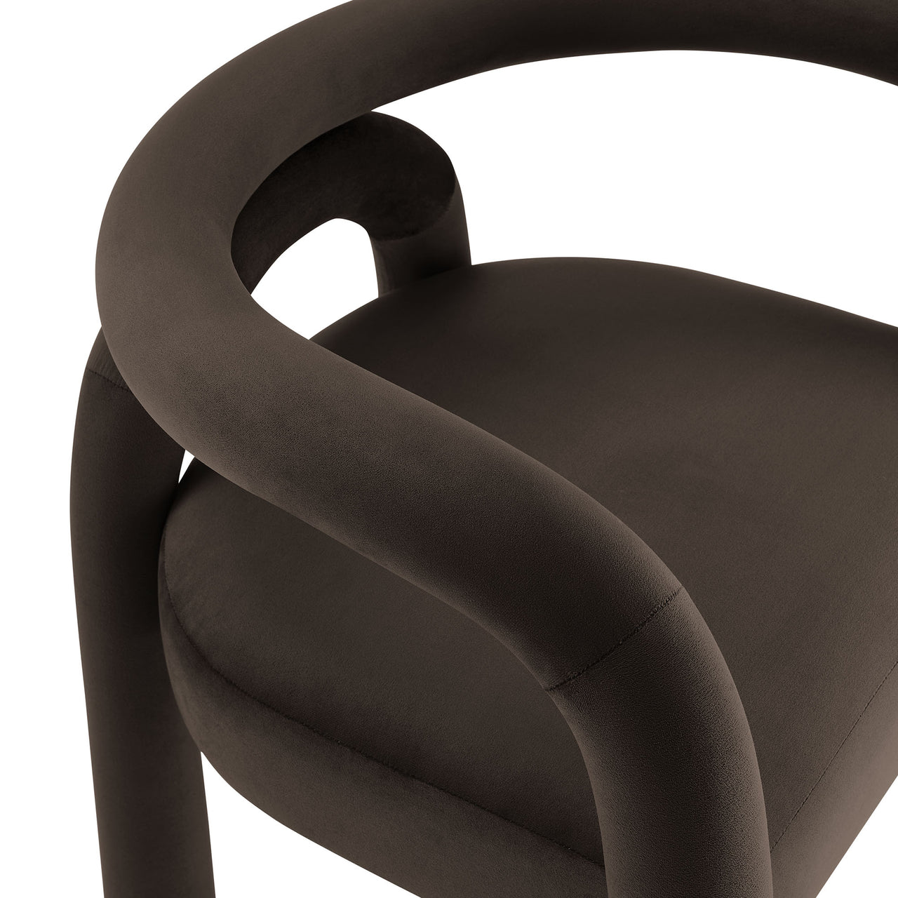 Turnpike Upholstered Velvet Dining Chair, Cocoa