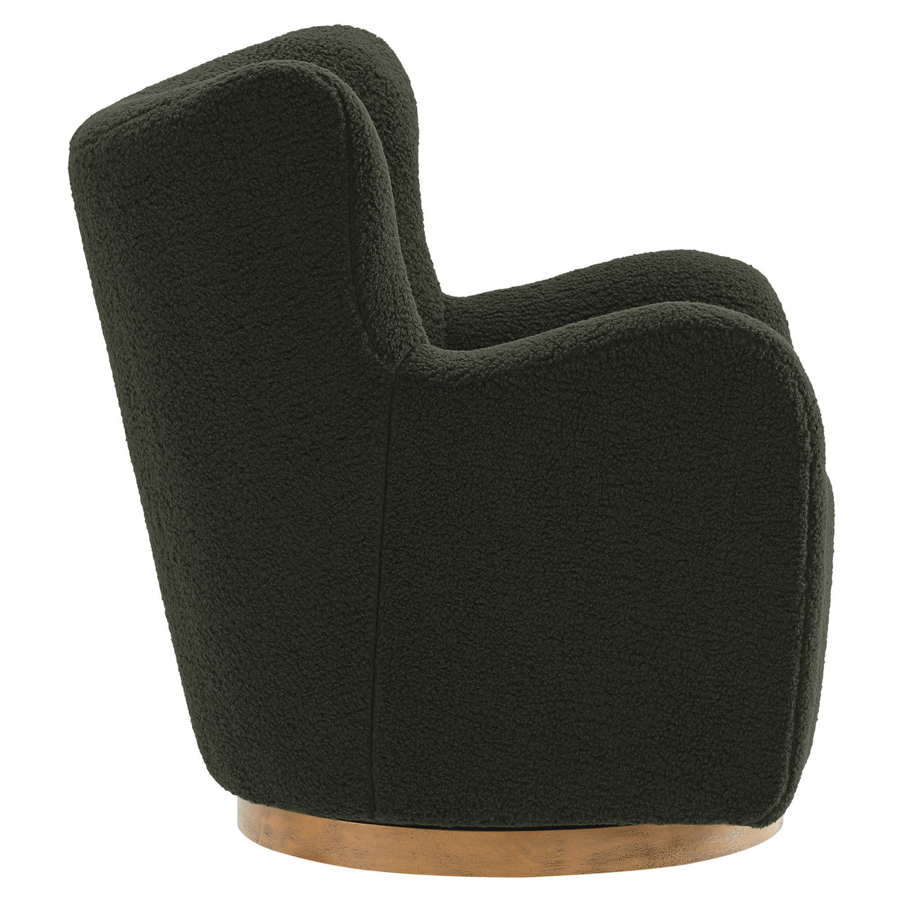 Butterfly Upholstered Swivel Accent Chair, Fern & Walnut