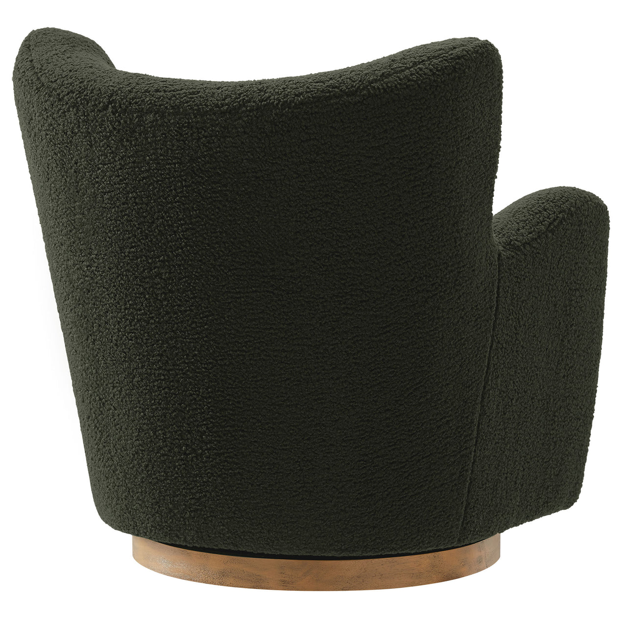 Butterfly Upholstered Swivel Accent Chair, Fern & Walnut