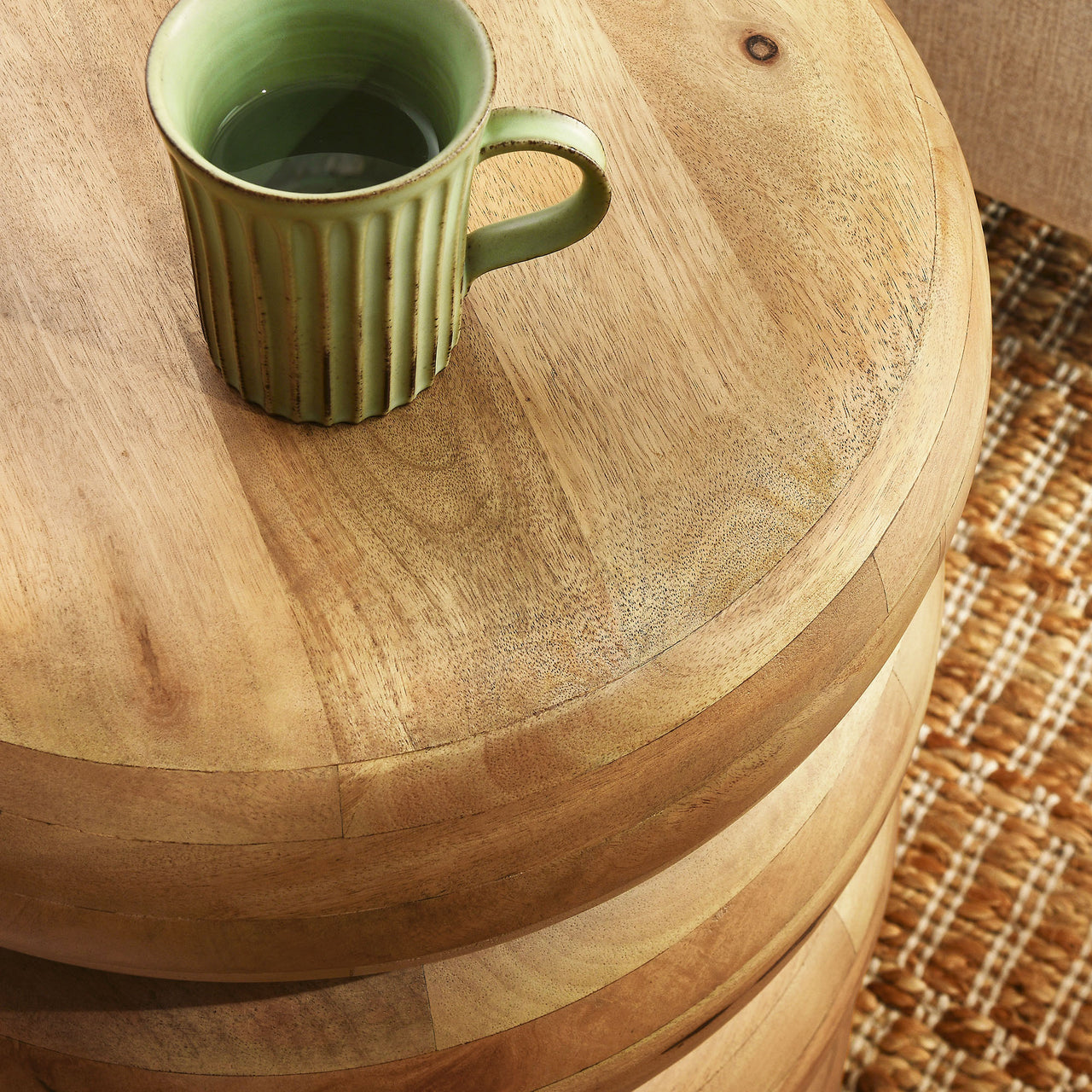 Drevelle Side Table, Natural Wood