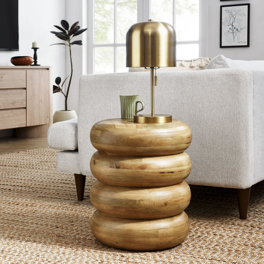 Drevelle Side Table, Natural Wood
