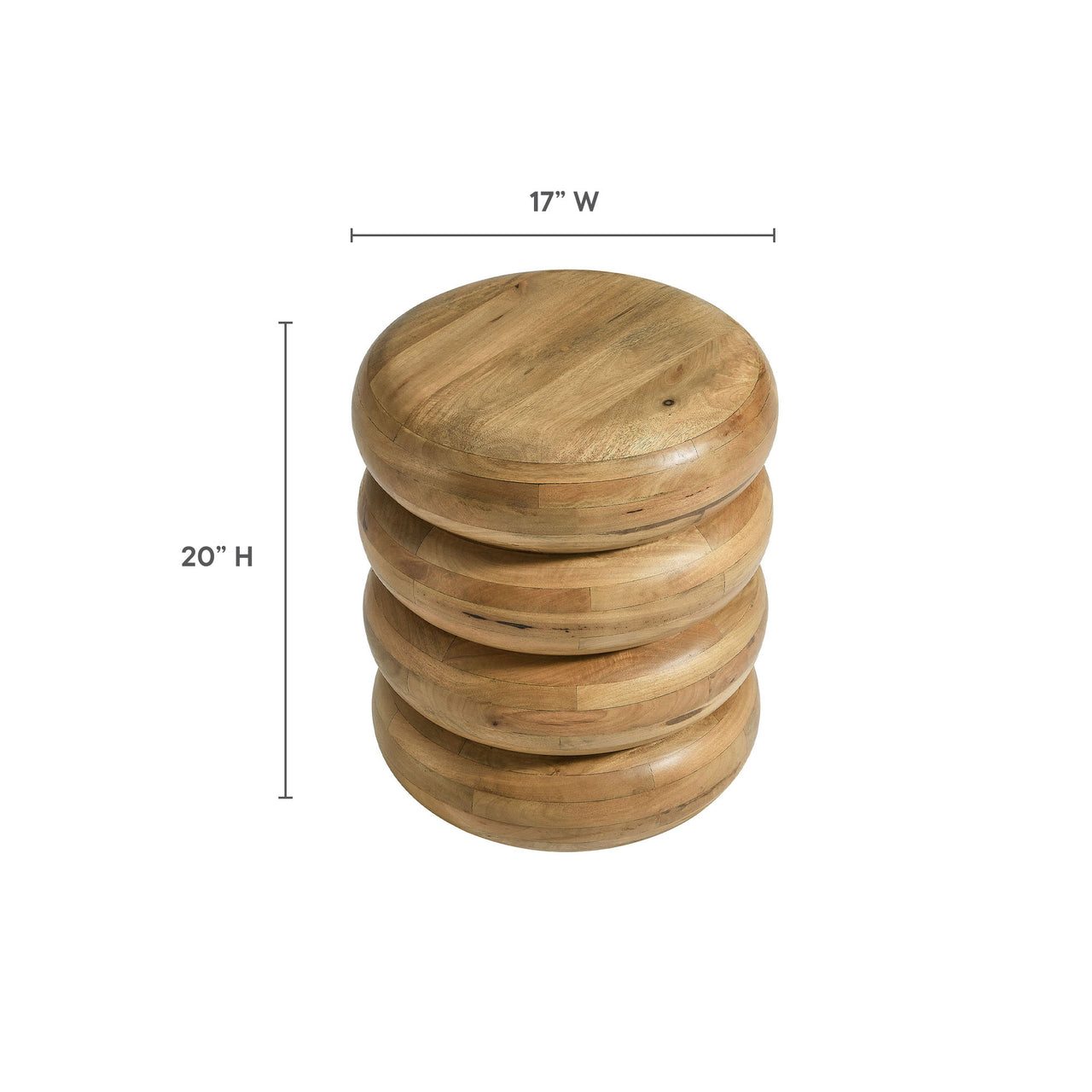 Drevelle Side Table, Natural Wood