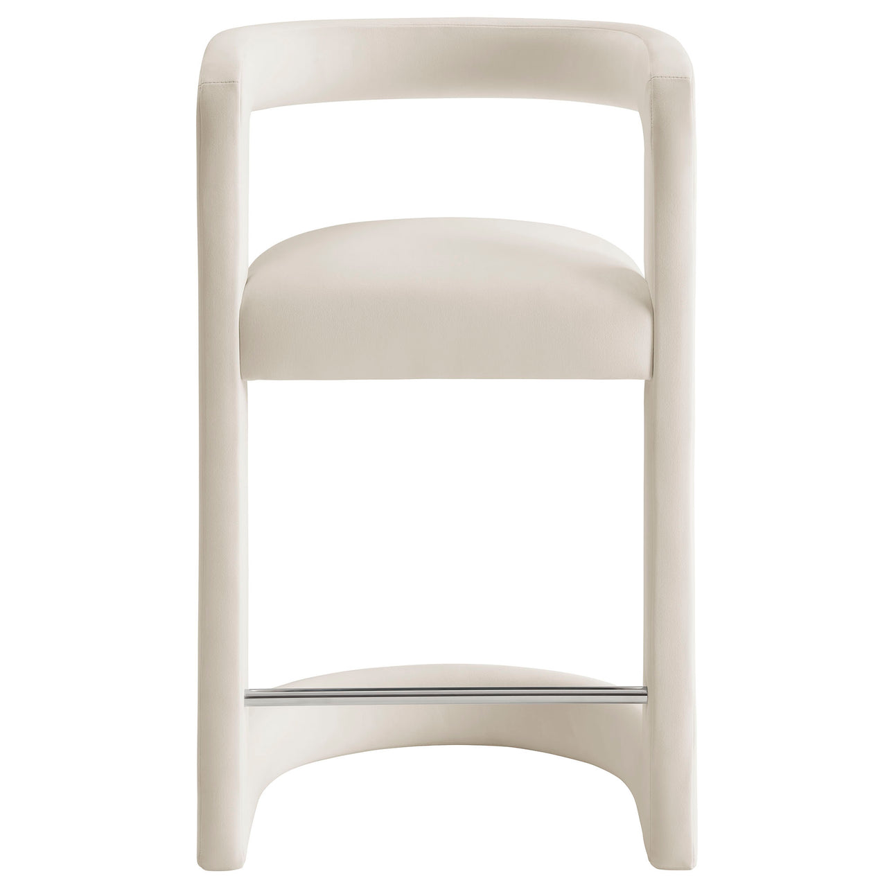 Aeria Upholstered Velvet Counter Stool, Chalk