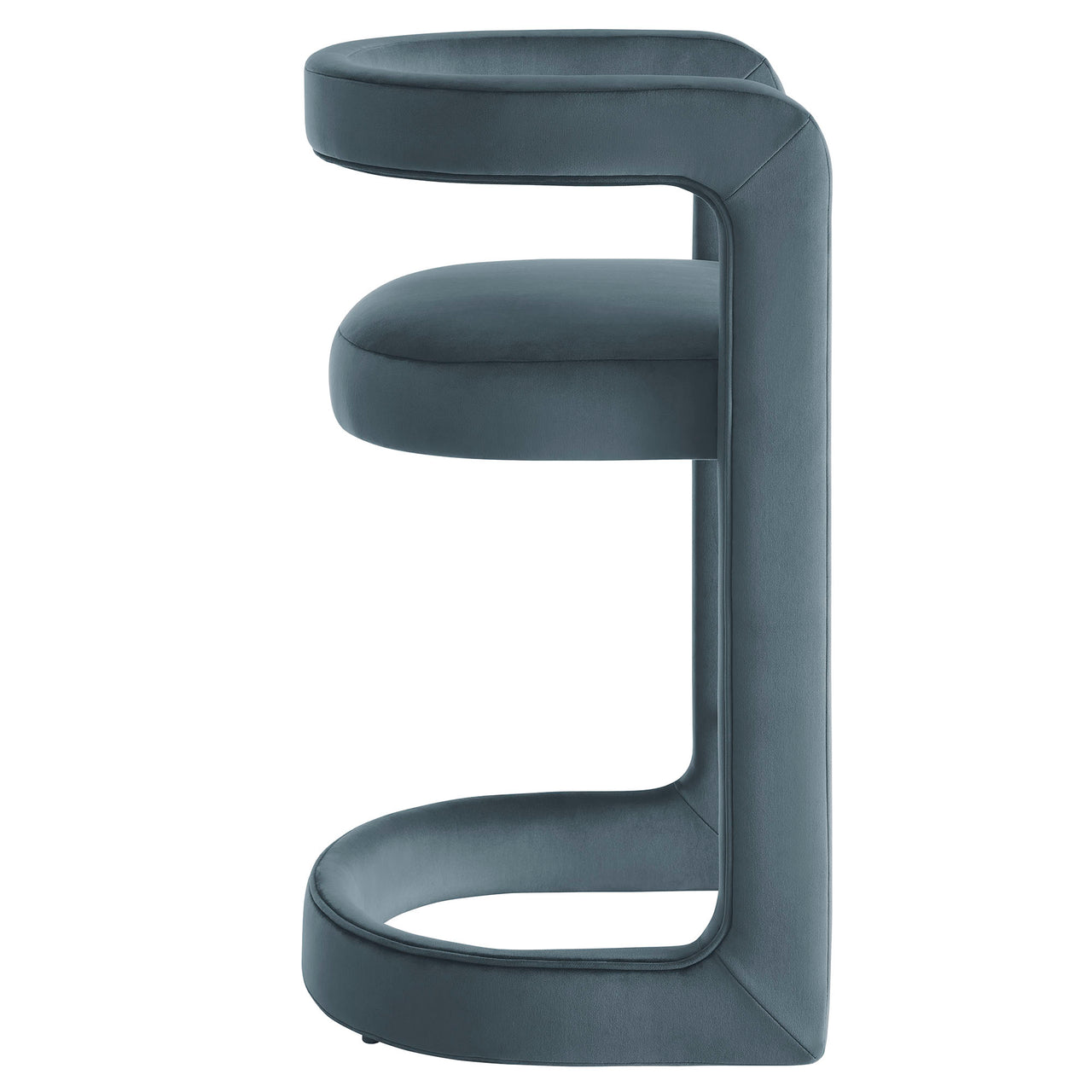 Aeria Upholstered Velvet Counter Stool, Slate
