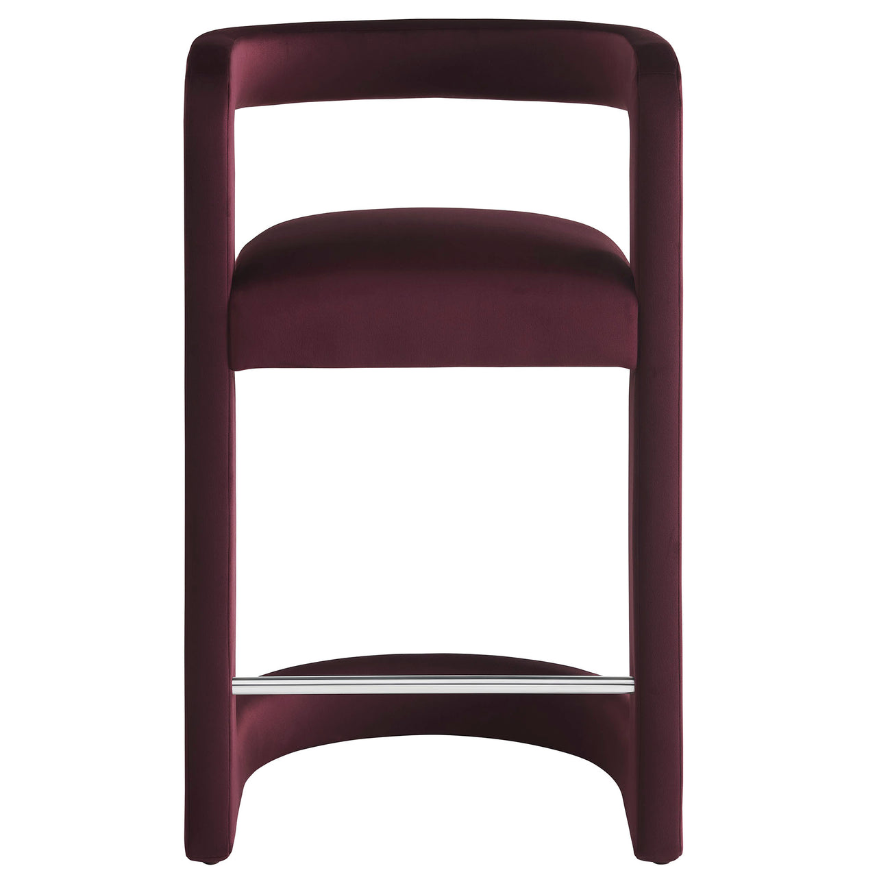 Aeria Upholstered Velvet Counter Stool, Wine