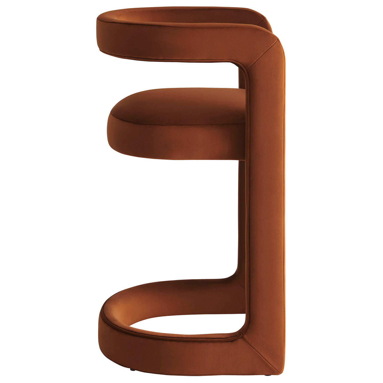 Aeria Upholstered Velvet Counter Stool, Terracotta