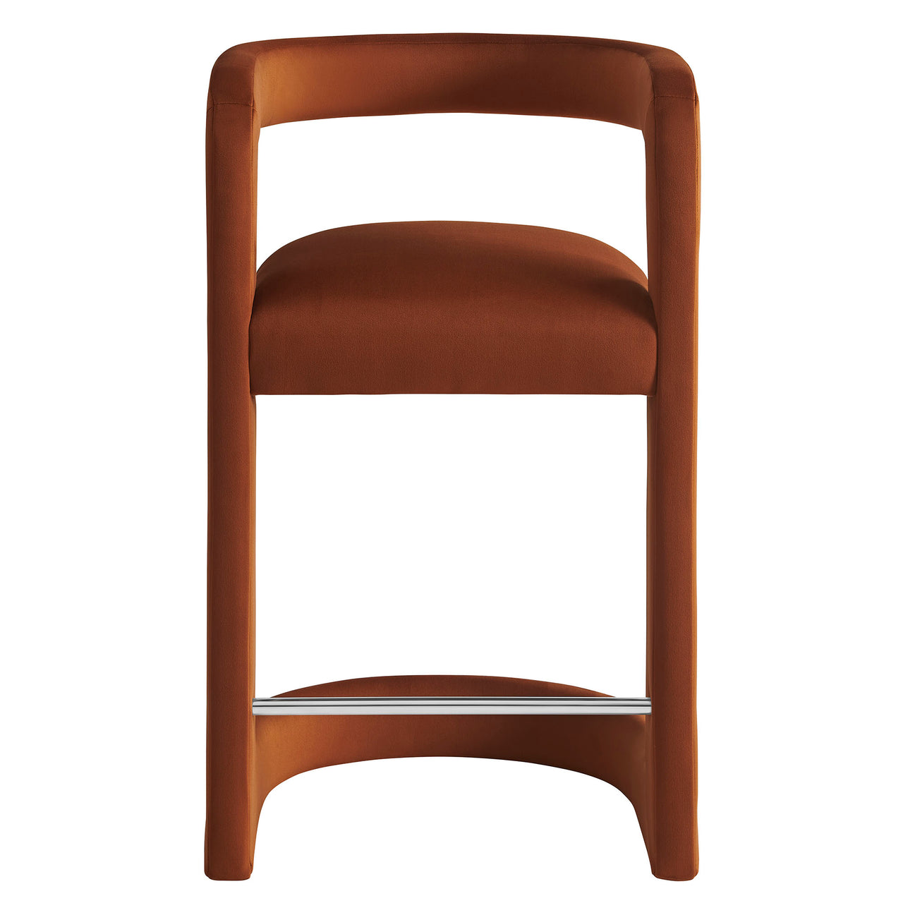Aeria Upholstered Velvet Counter Stool, Terracotta