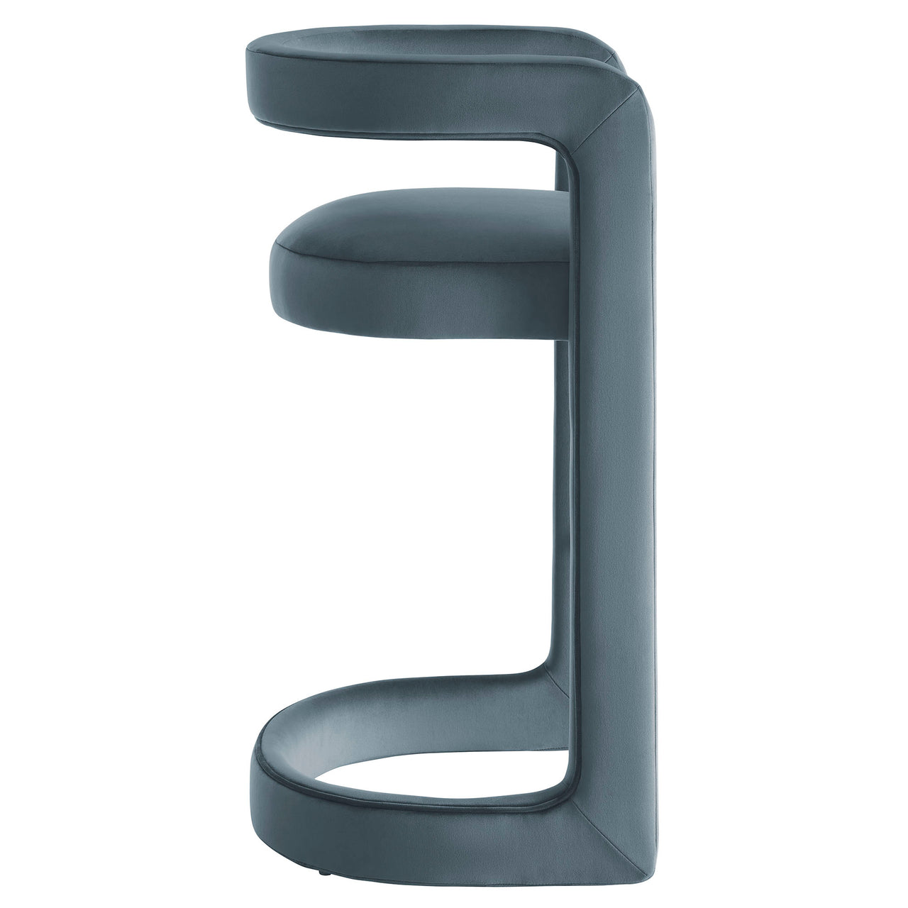 Aeria Upholstered Velvet Bar Stool, Slate