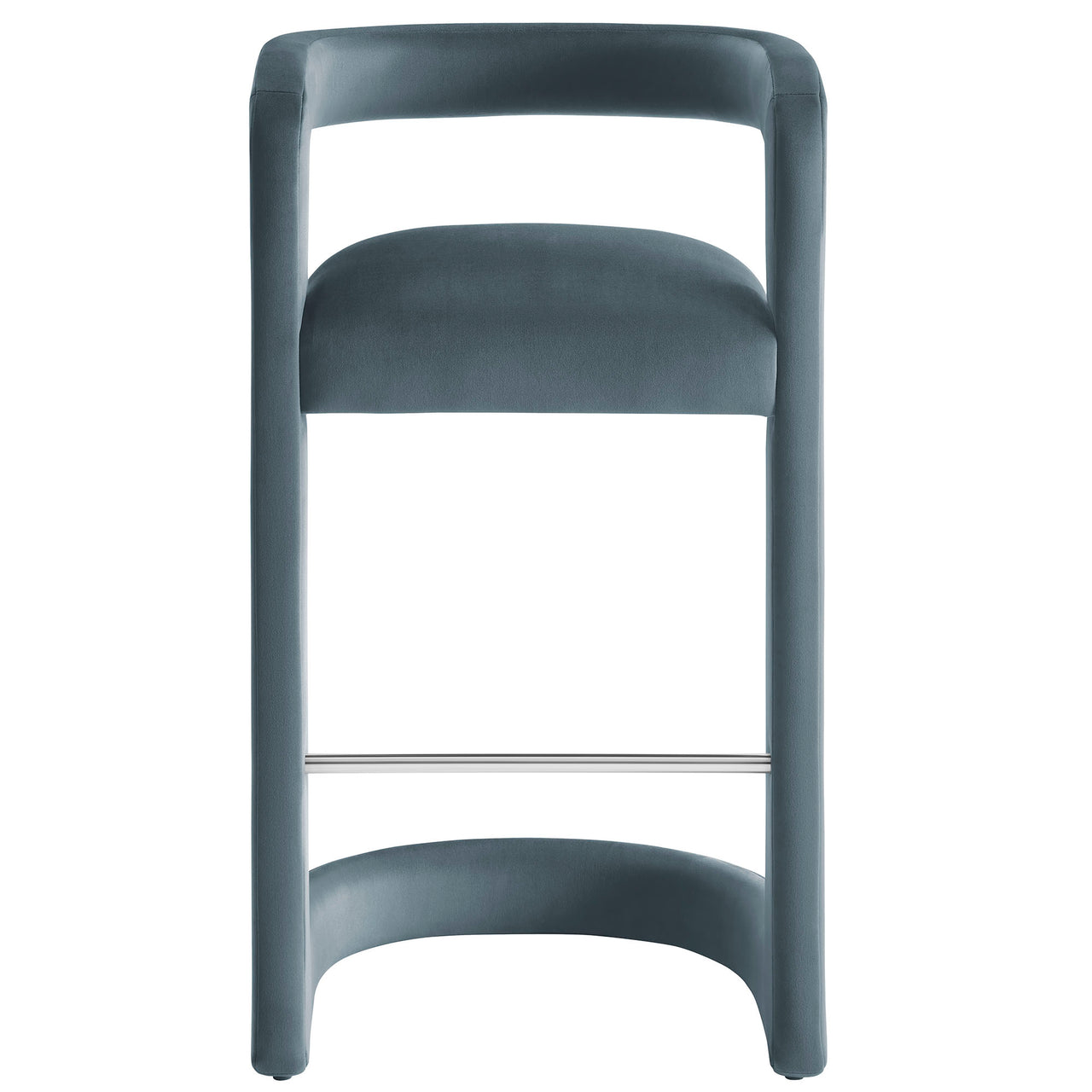 Aeria Upholstered Velvet Bar Stool, Slate