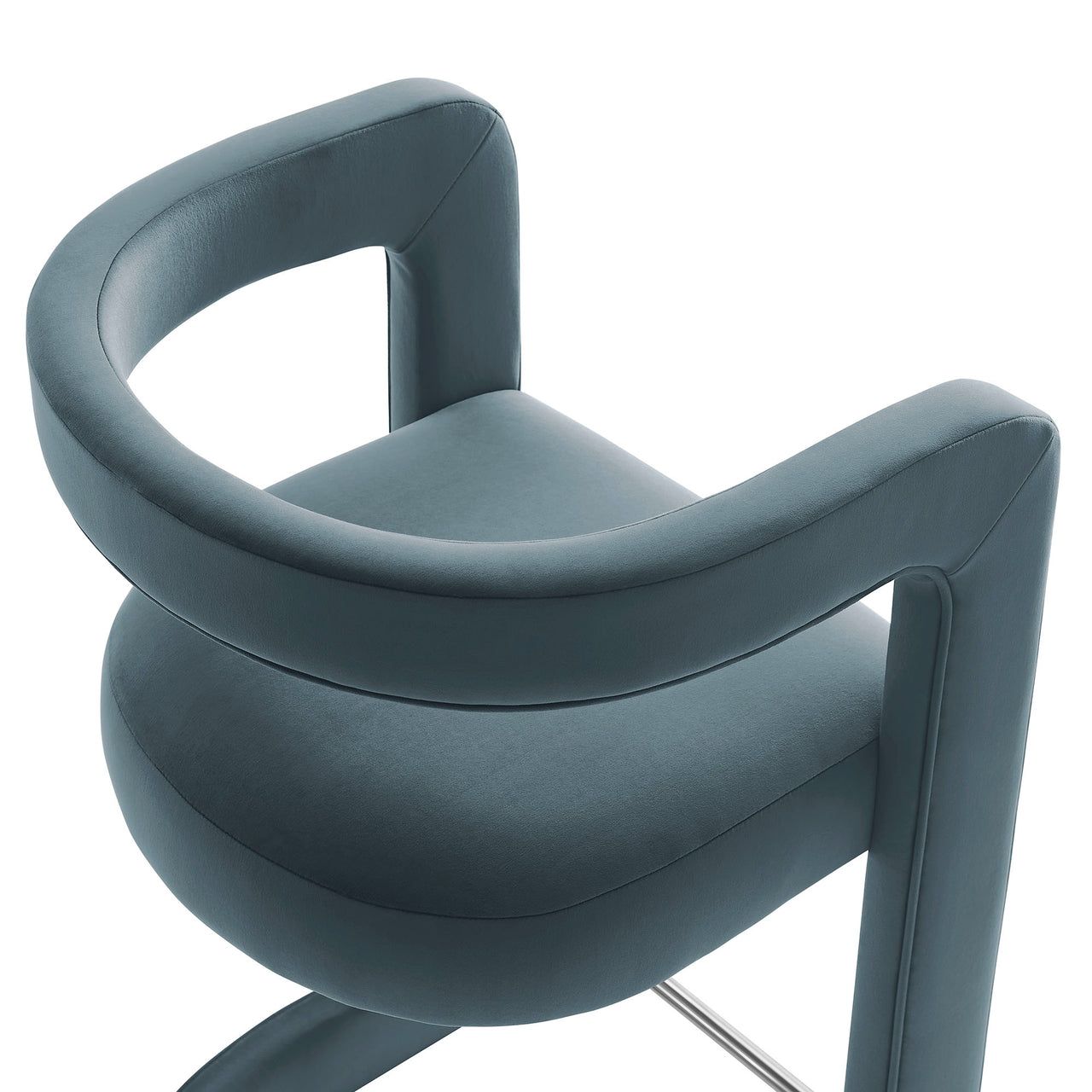 Aeria Upholstered Velvet Bar Stool, Slate