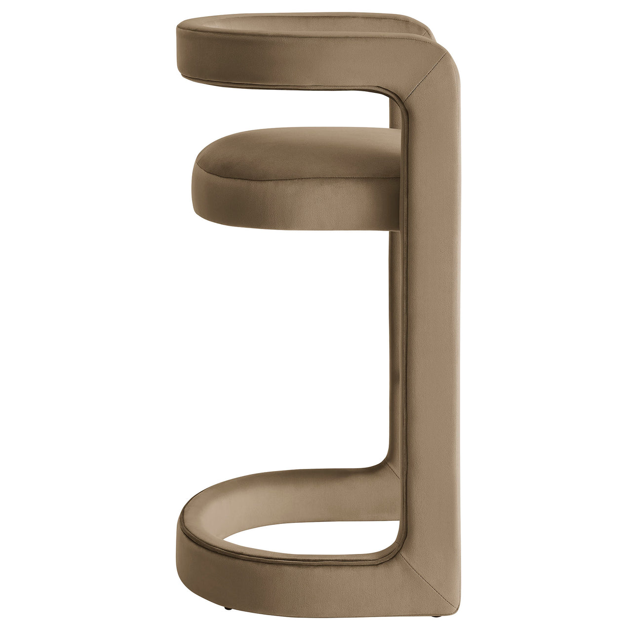 Aeria Upholstered Velvet Bar Stool, Taupe