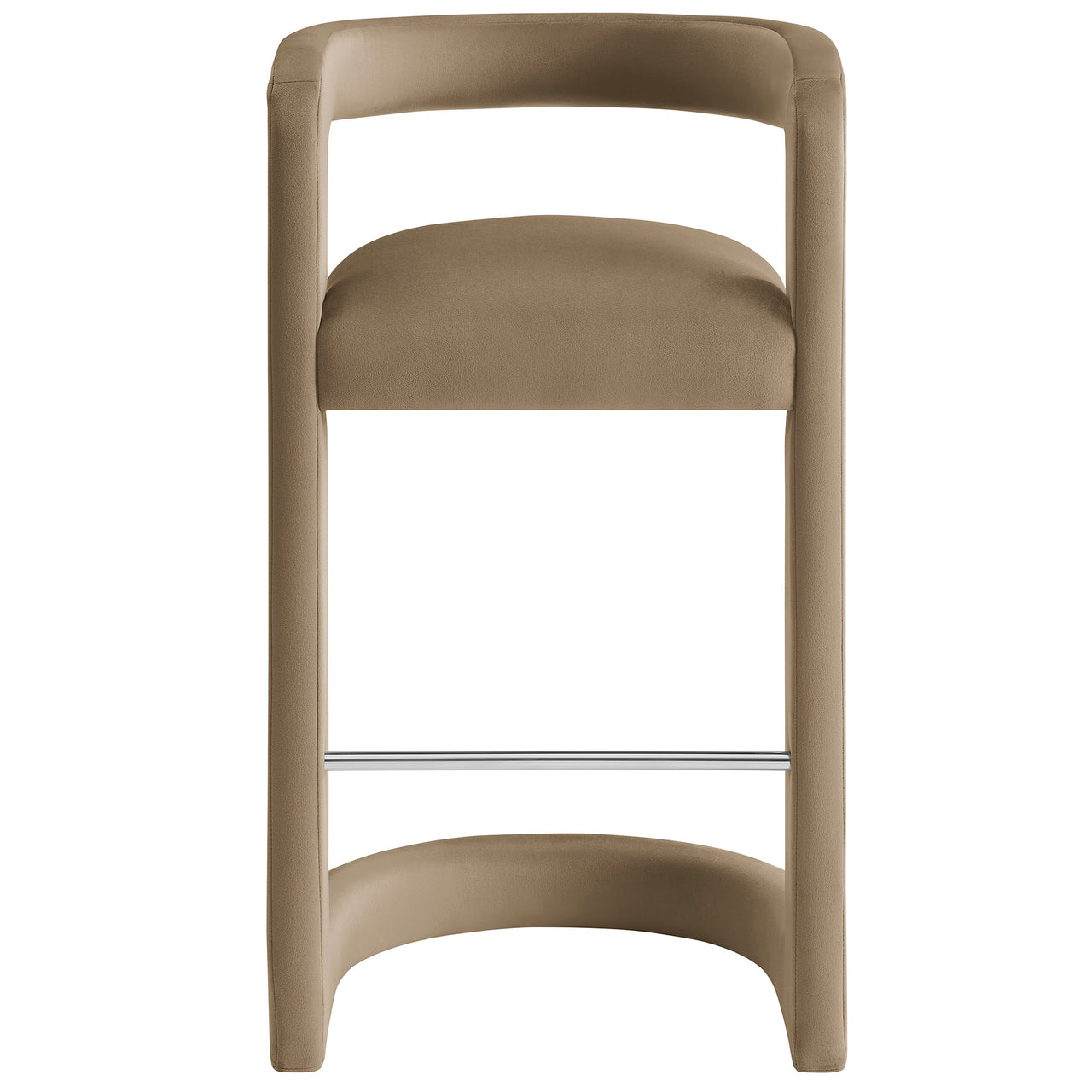 Aeria Upholstered Velvet Bar Stool, Taupe