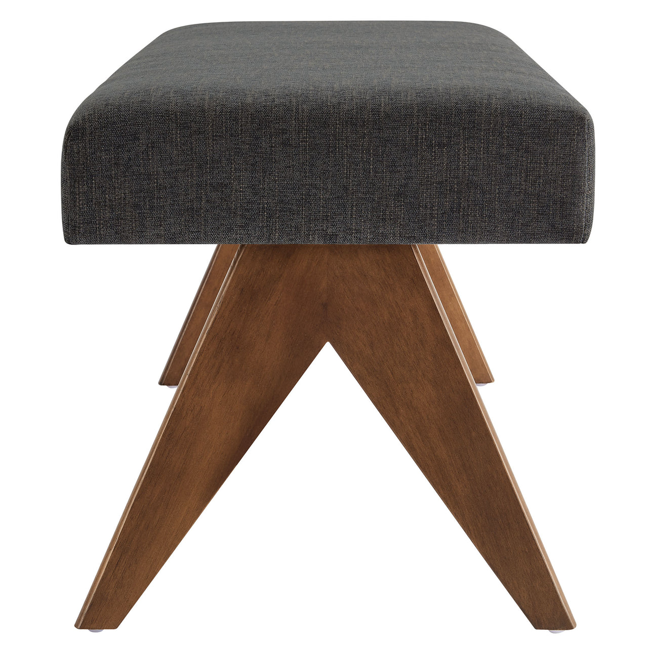 Serenel Upholstered Fabric Bench, Small, Dark Gray