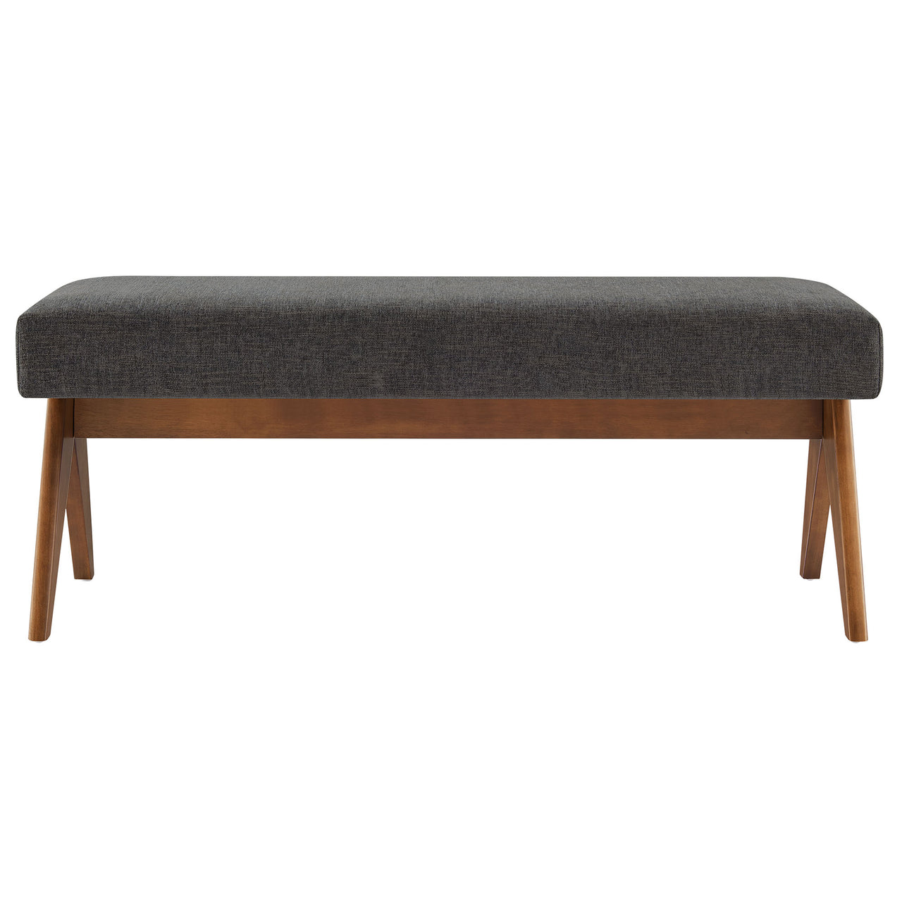 Serenel Upholstered Fabric Bench, Small, Dark Gray