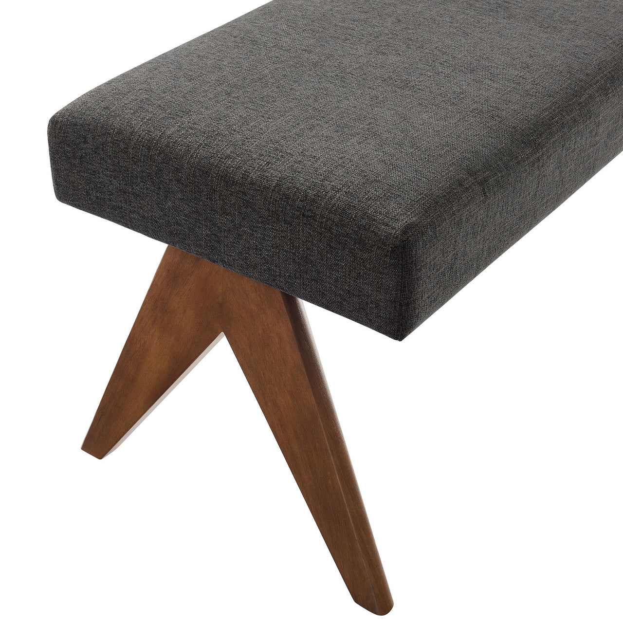 Serenel Upholstered Fabric Bench, Small, Dark Gray