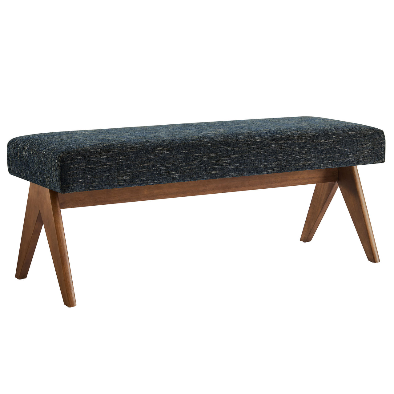 Serenel Upholstered Fabric Bench, Small, Azure
