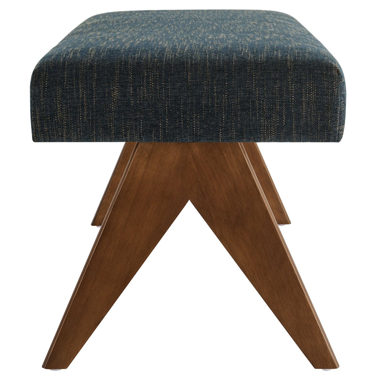 Serenel Upholstered Fabric Bench, Small, Azure