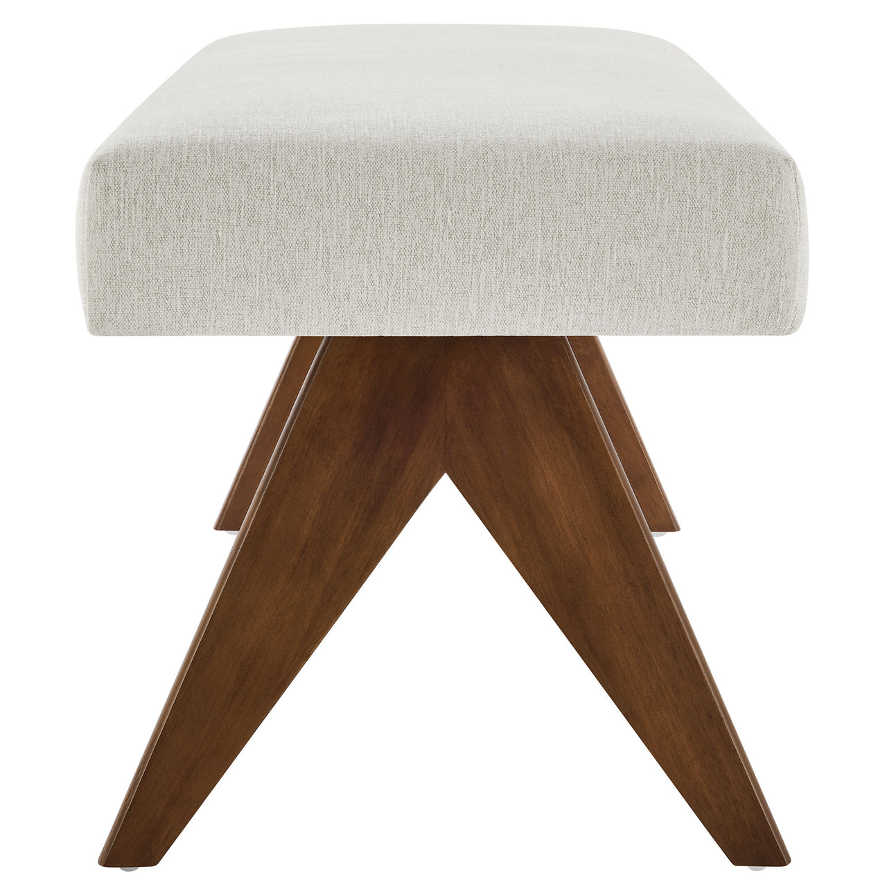 Serenel Upholstered Fabric Bench, Small, Ivory