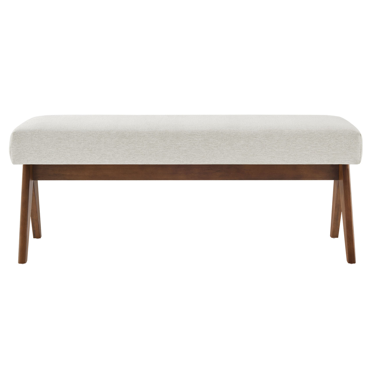 Serenel Upholstered Fabric Bench, Small, Ivory