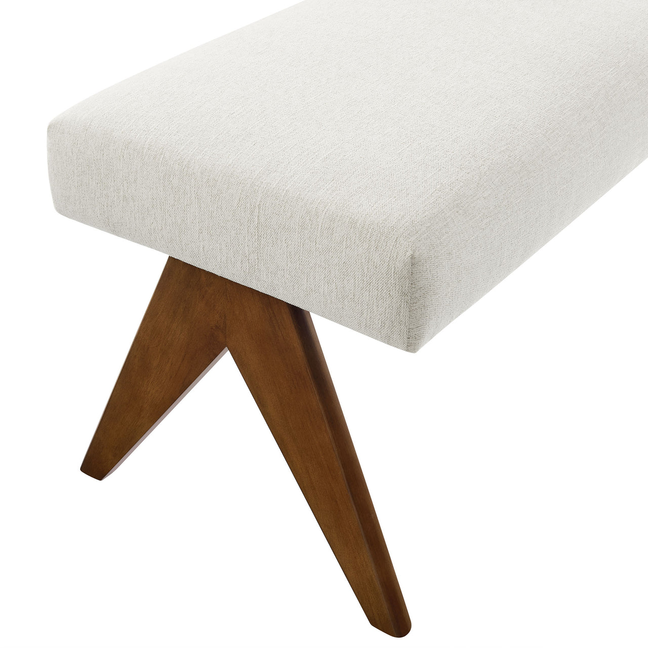 Serenel Upholstered Fabric Bench, Small, Ivory