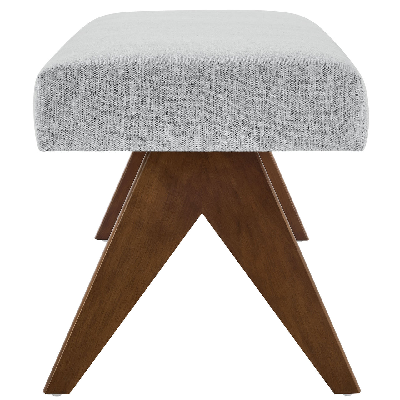 Serenel Upholstered Fabric Bench, Small, Light Gray