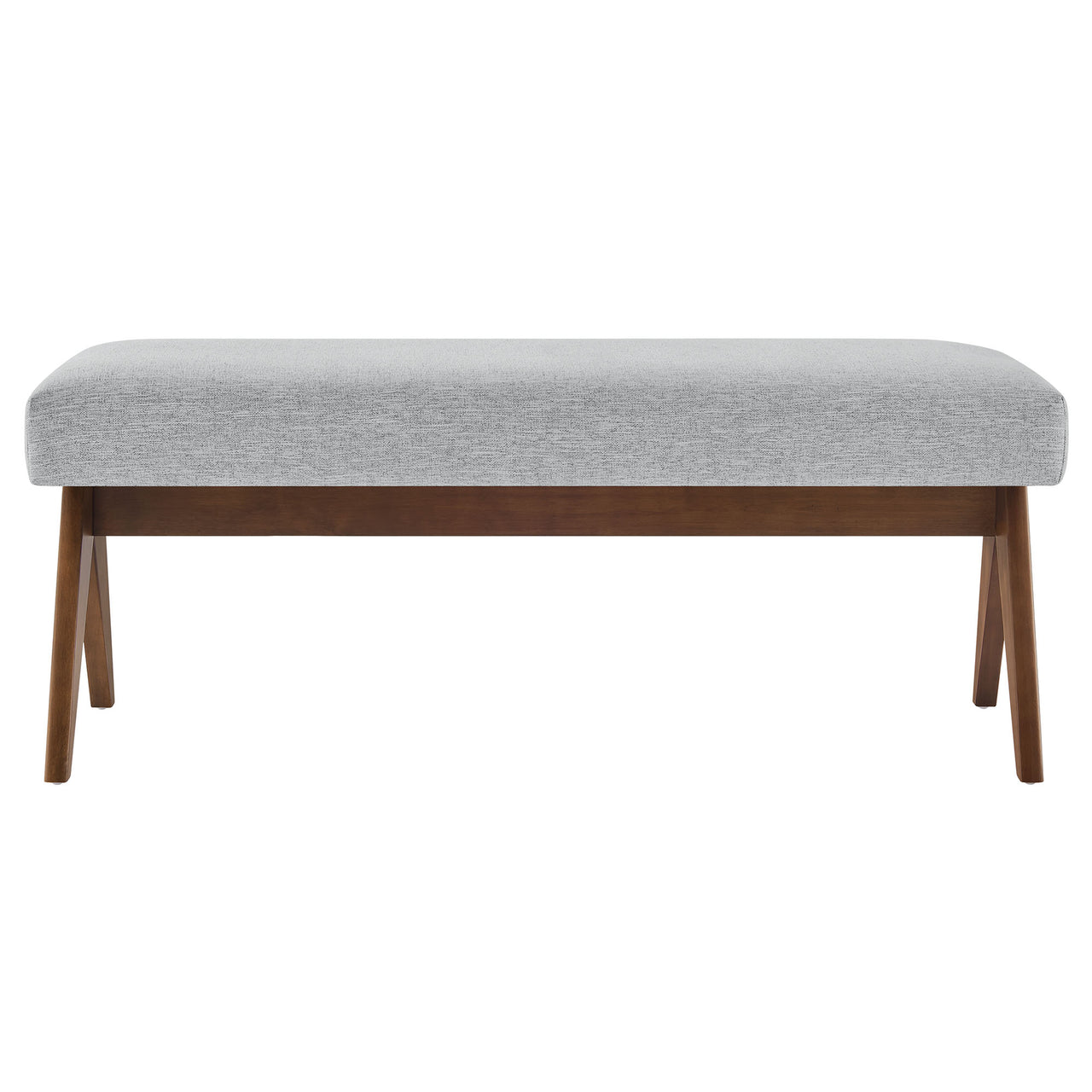 Serenel Upholstered Fabric Bench, Small, Light Gray