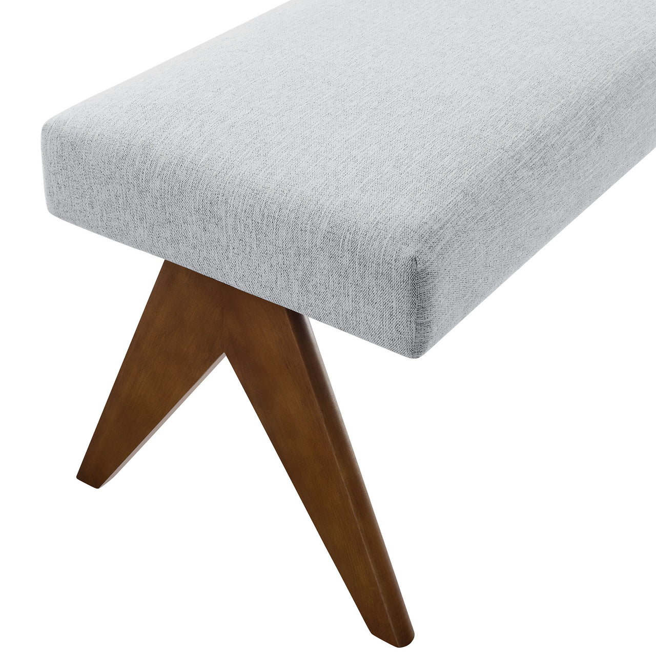 Serenel Upholstered Fabric Bench, Small, Light Gray
