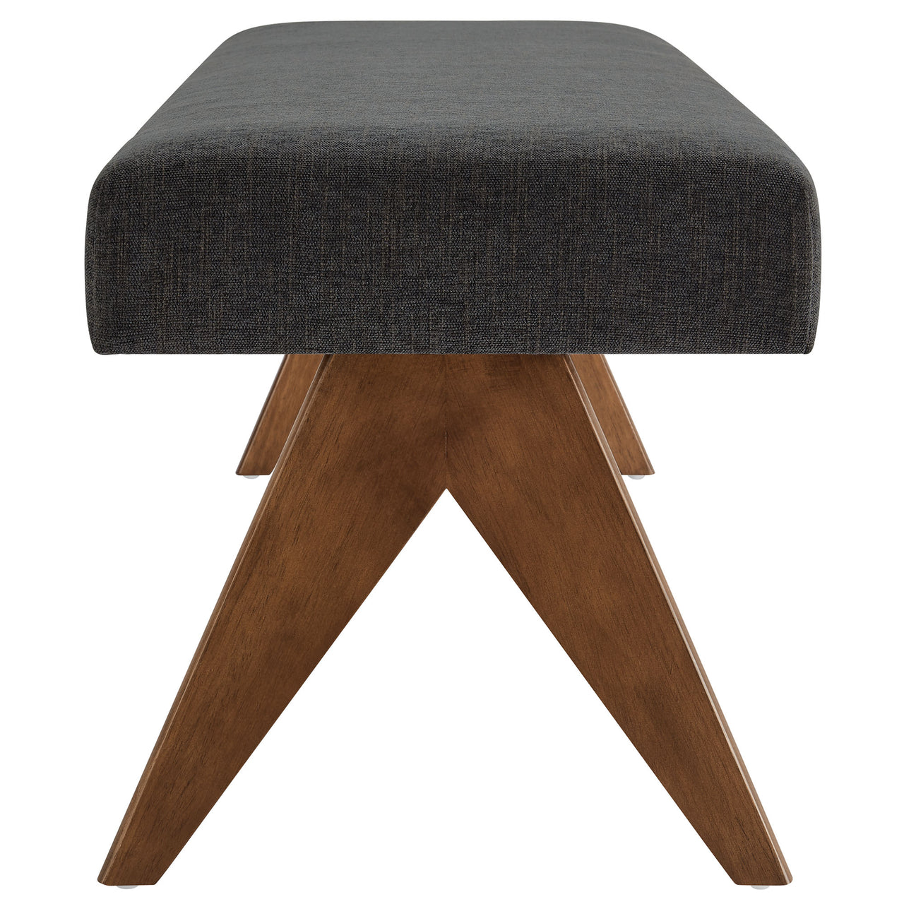 Serenel Upholstered Fabric Bench, Large, Dark Gray