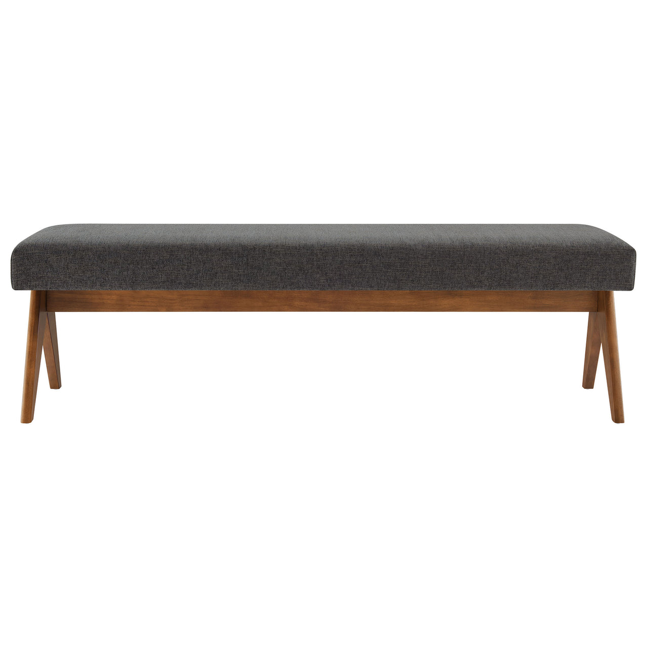 Serenel Upholstered Fabric Bench, Large, Dark Gray