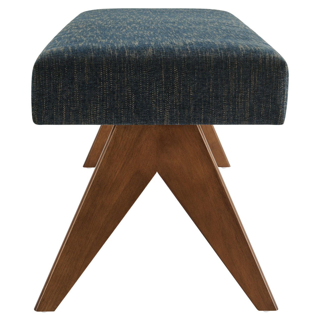 Serenel Upholstered Fabric Bench, Large, Azure
