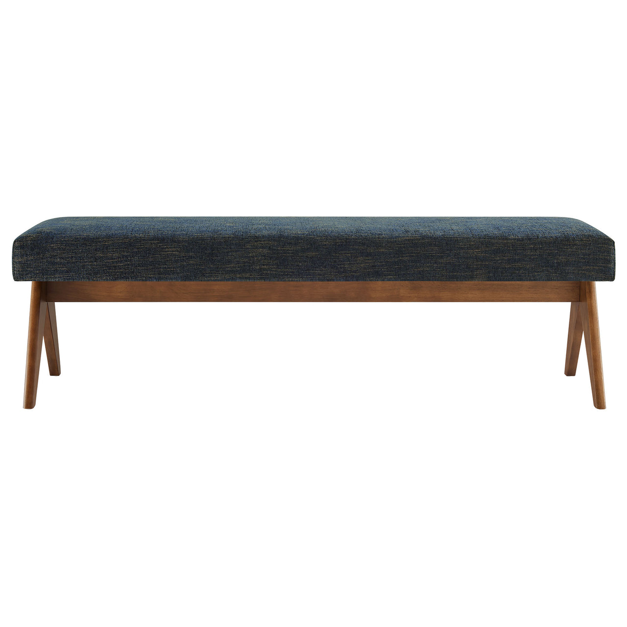 Serenel Upholstered Fabric Bench, Large, Azure