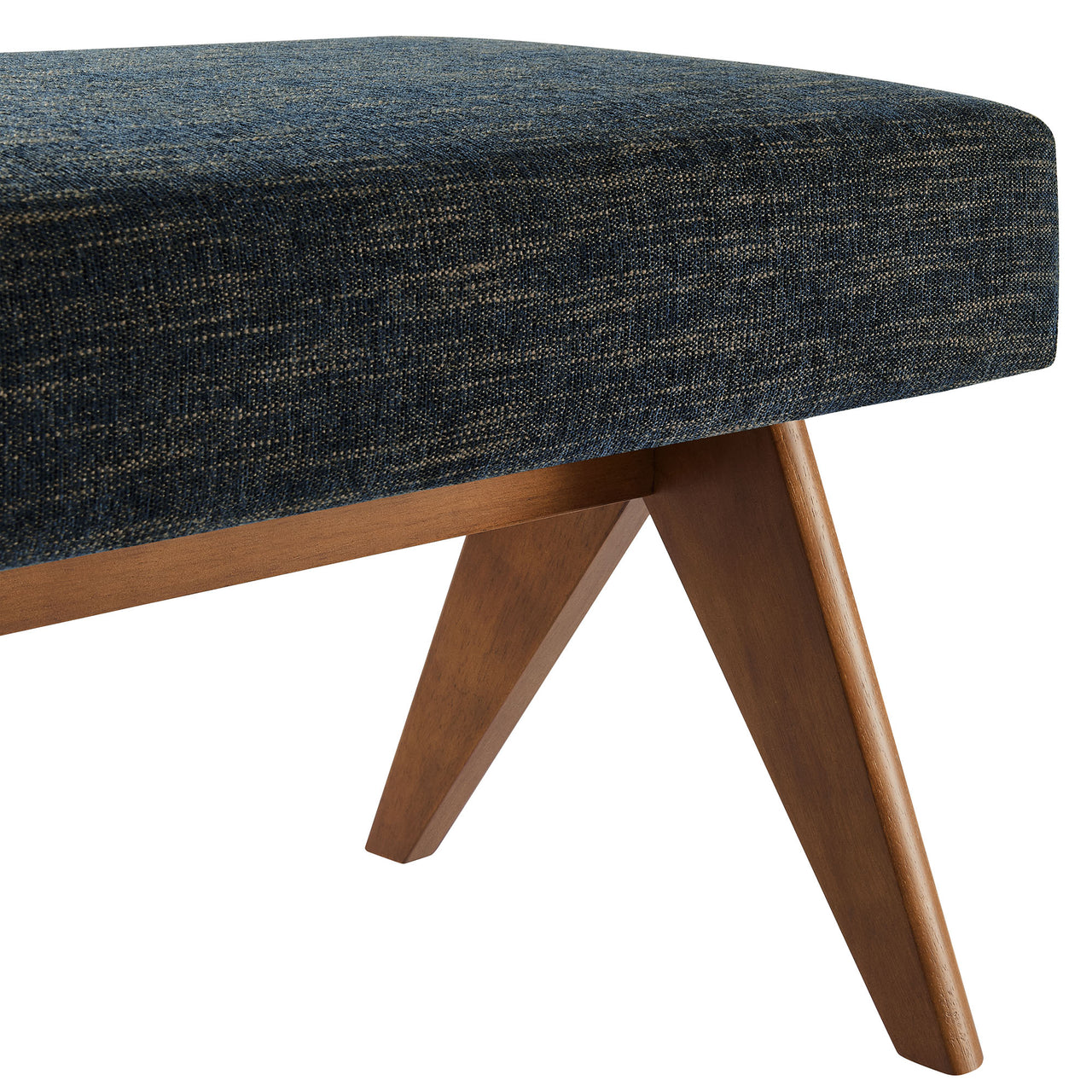Serenel Upholstered Fabric Bench, Large, Azure
