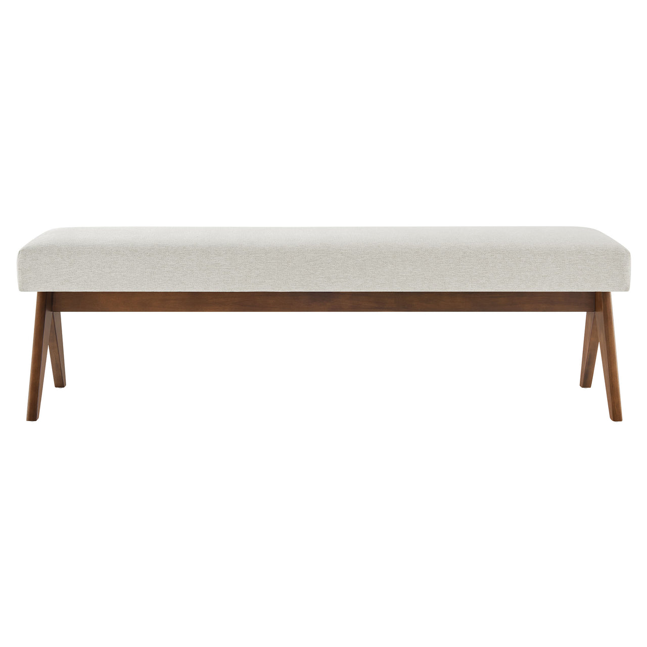 Serenel Upholstered Fabric Bench, Large, Ivory