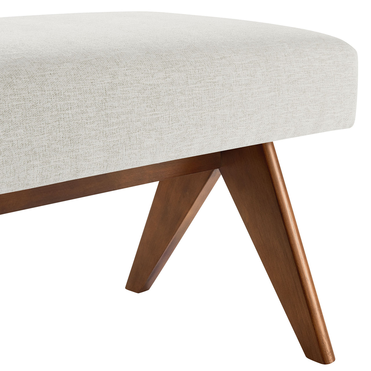 Serenel Upholstered Fabric Bench, Large, Ivory