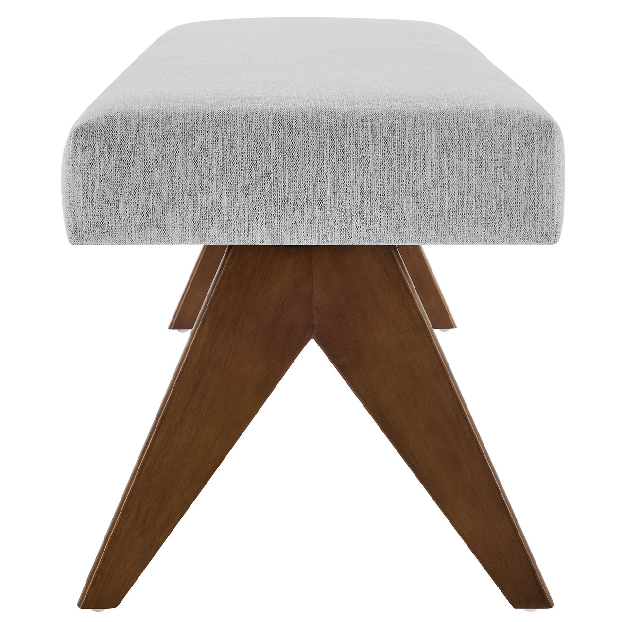 Serenel Upholstered Fabric Bench, Large, Light Gray