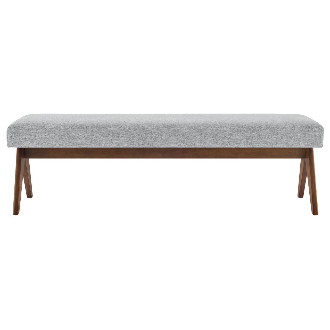 Serenel Upholstered Fabric Bench, Large, Light Gray