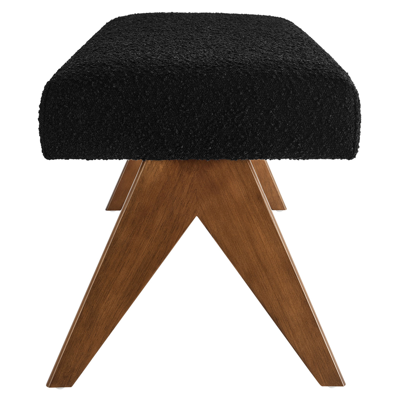 Serenel Upholstered Boucle Bench, Large, Black