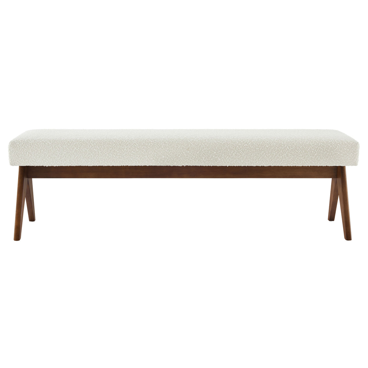Serenel Upholstered Boucle Bench, Large, Ivory
