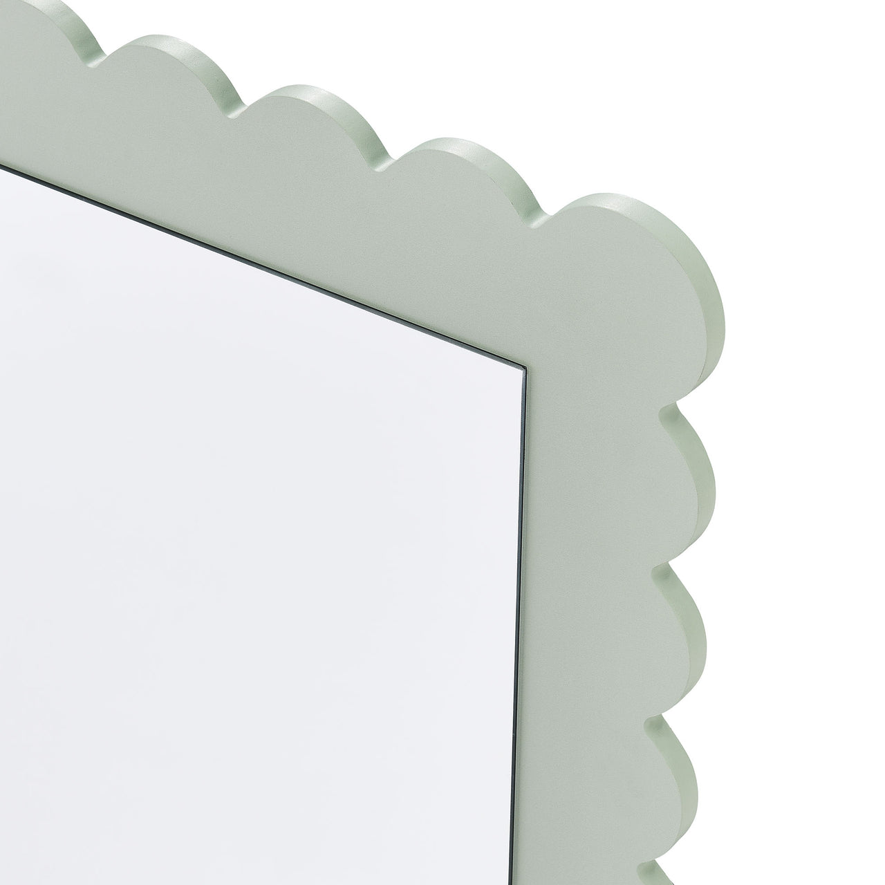 Amelia Petal-Carved Rectangle Wall Mirror, Sage