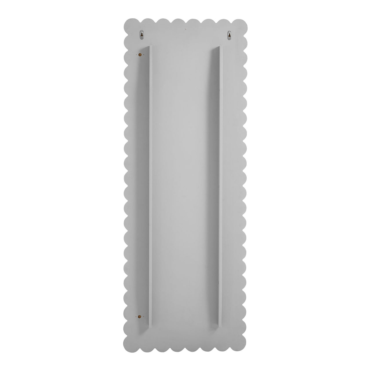 Amelia Petal-Carved Rectangle Floor Mirror, Light Gray