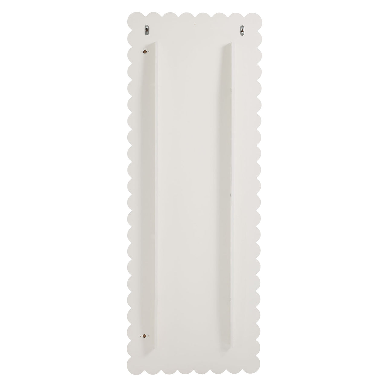 Amelia Petal-Carved Rectangle Floor Mirror, White