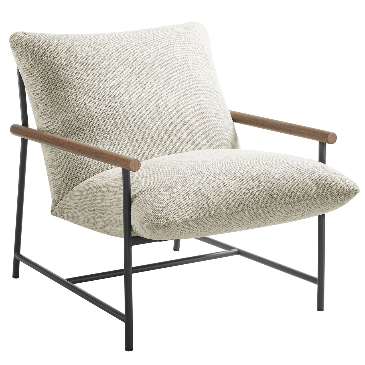 Bo Peep Alfresco Boucle Lounge Chair w/ Ottoman, Ivory