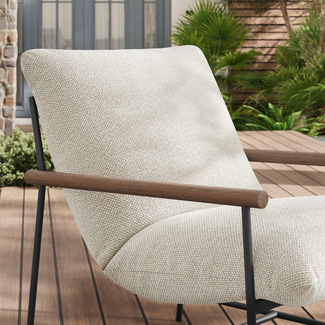 Bo Peep Alfresco Boucle Lounge Chair, Ivory