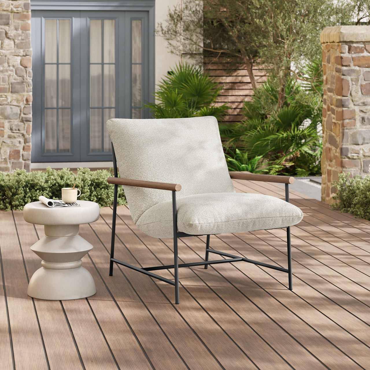 Bo Peep Alfresco Boucle Lounge Chair, Ivory