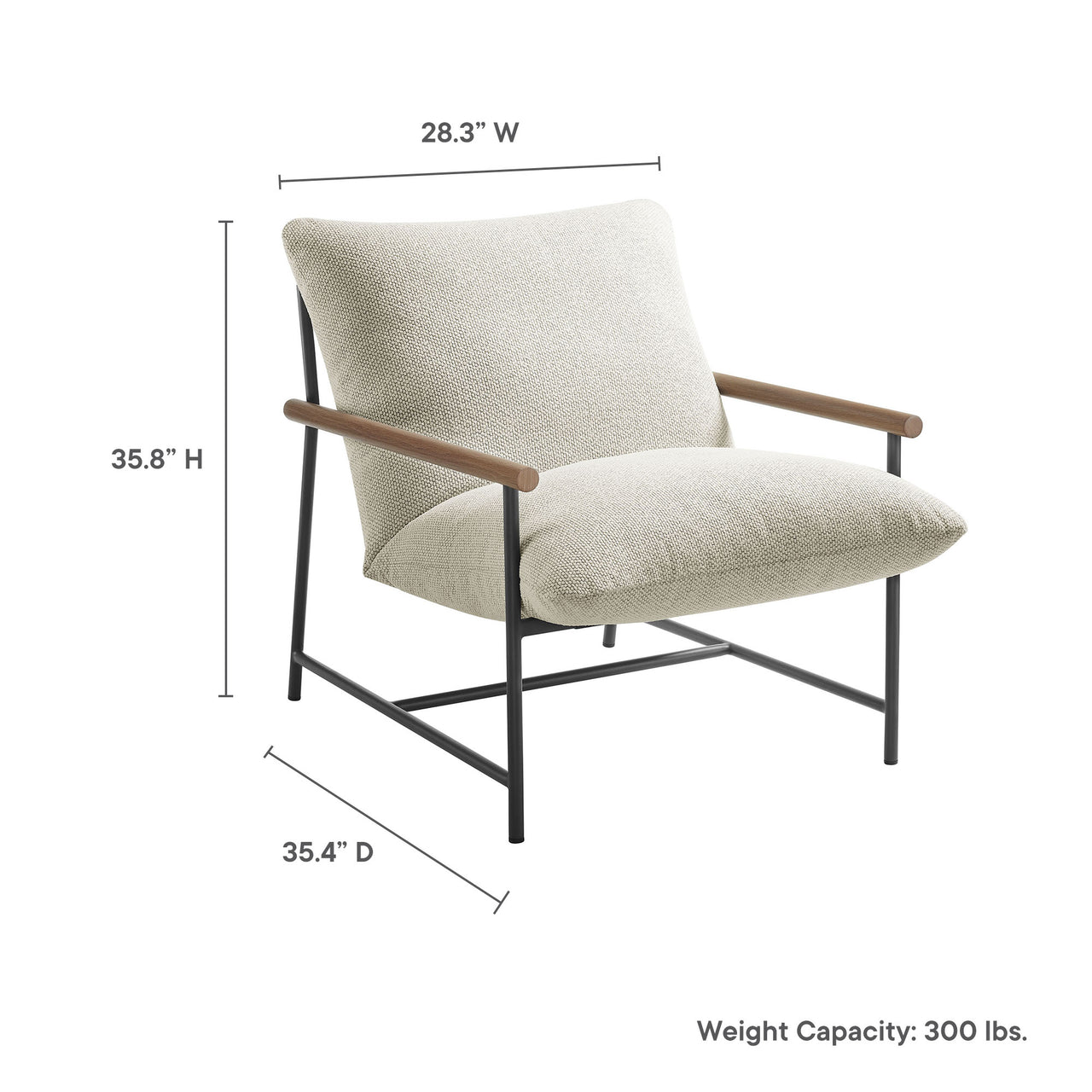 Bo Peep Alfresco Boucle Lounge Chair w/ Ottoman, Ivory