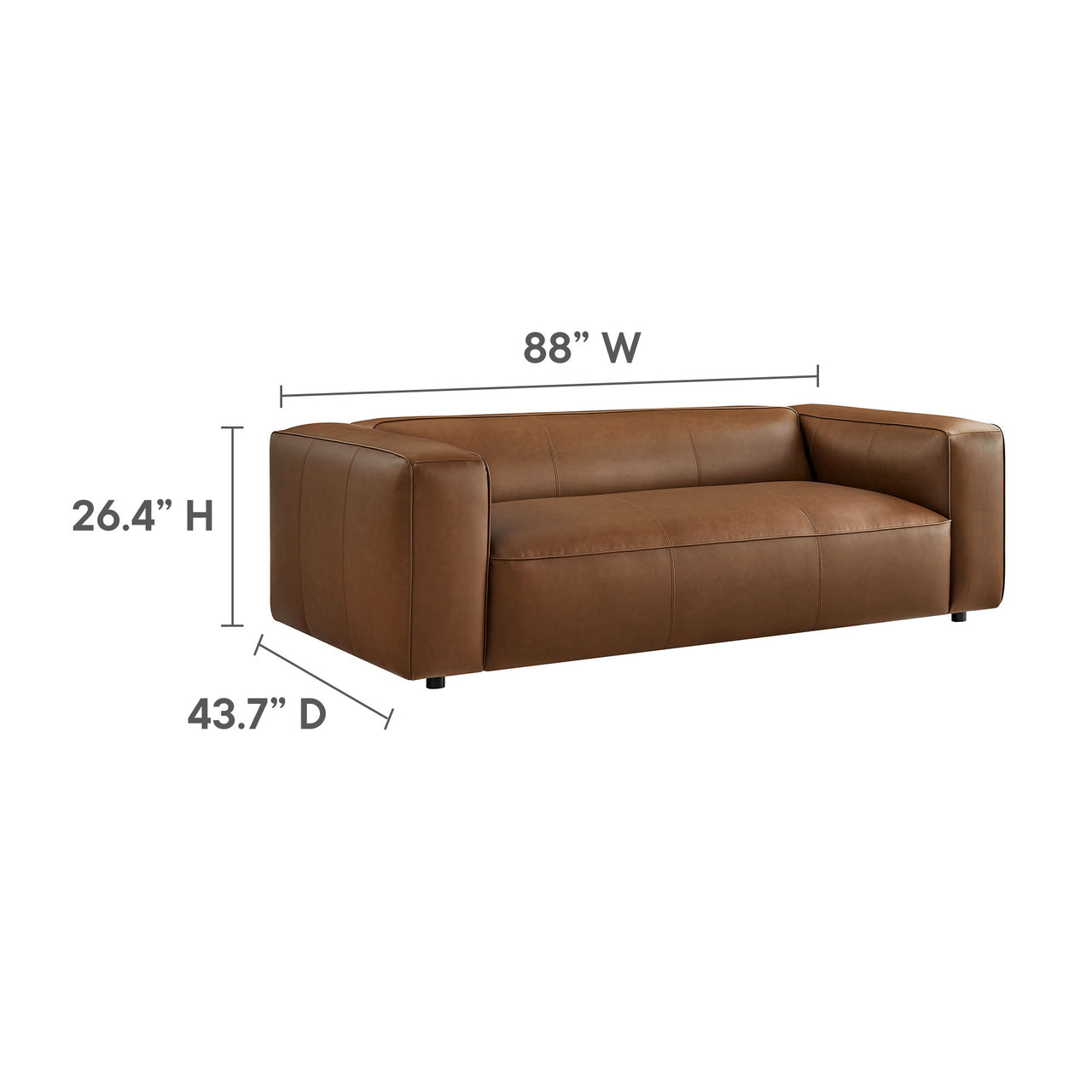 Ardyn Eco-Leather Sofa, Coffee