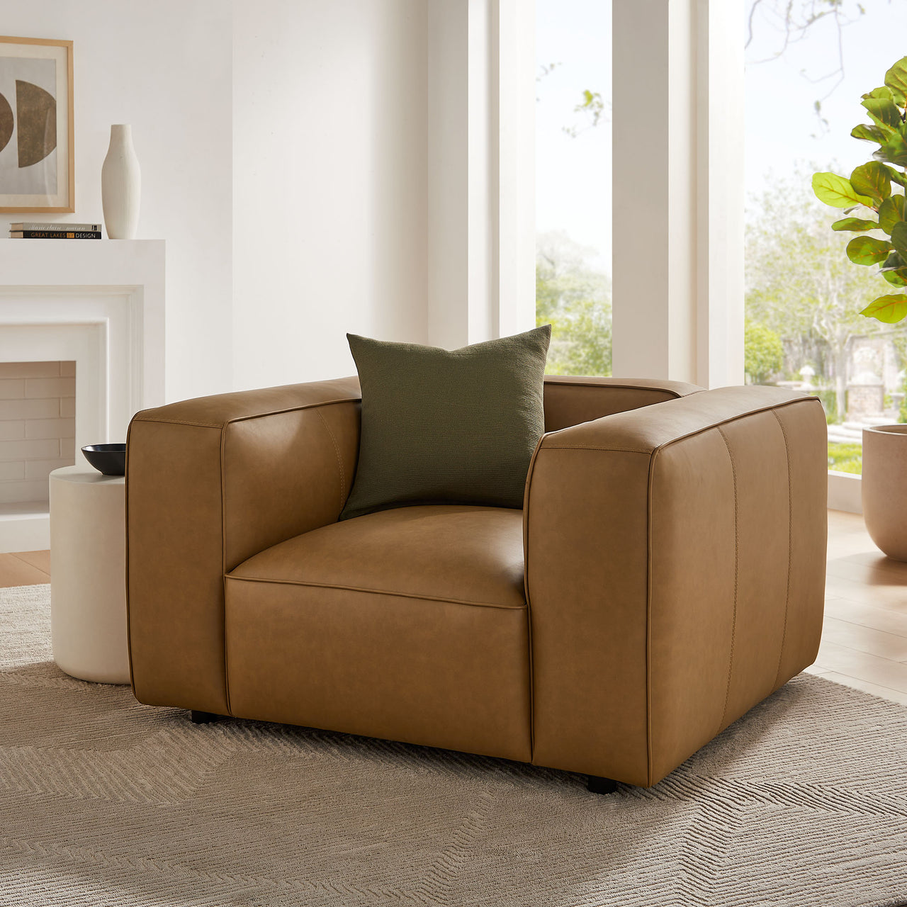Ardyn Eco-Leather Armchair, Camel
