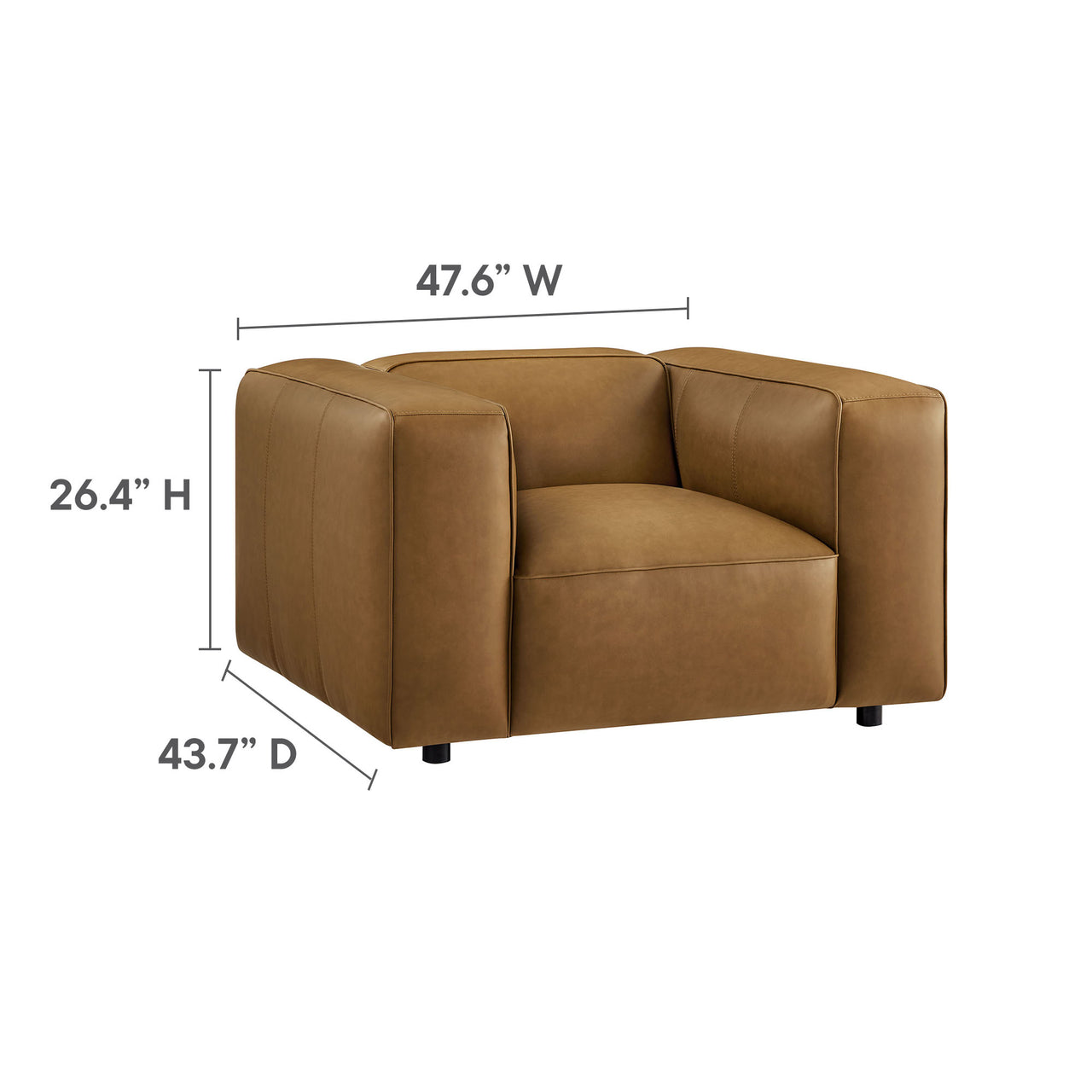 Ardyn Eco-Leather Armchair, Camel