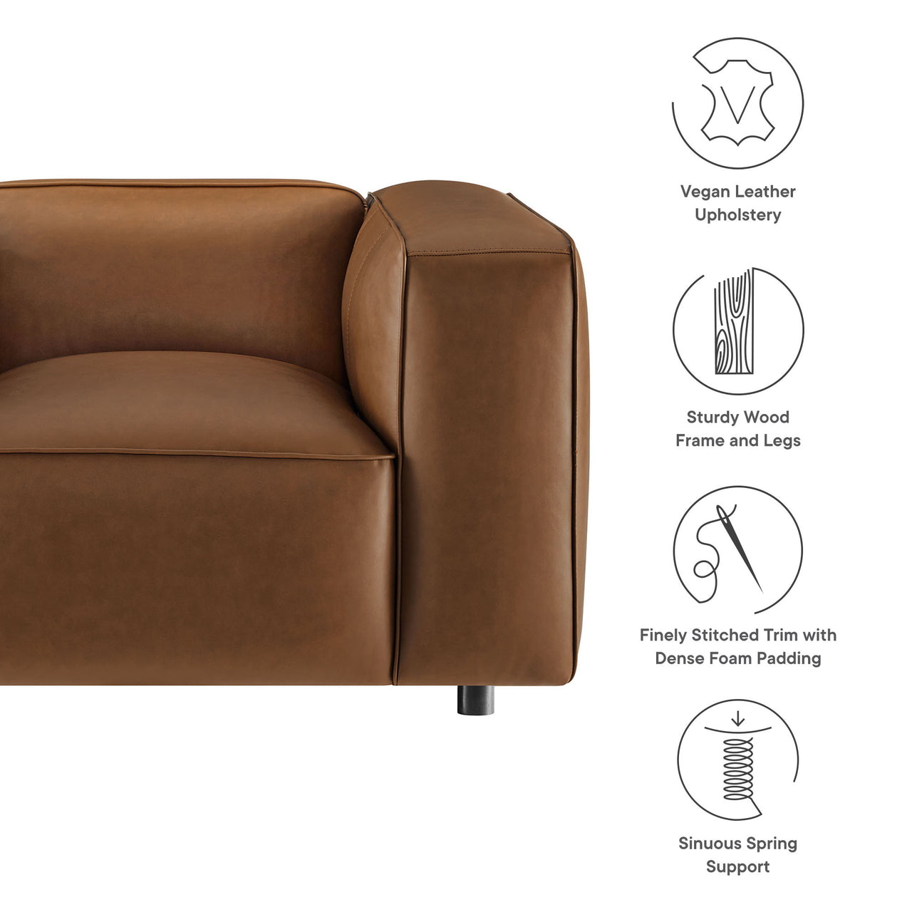 Ardyn Eco-Leather Armchair, Coffee